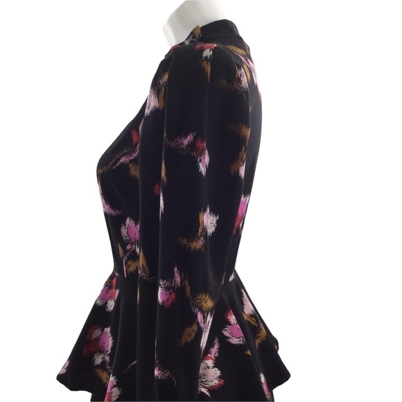 Who What Wear Floral Print A- Line Ruffle Frosted Dress - Picture 10 of 16